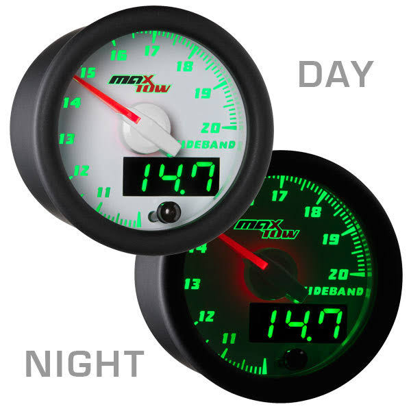 White & Green MaxTow Wideband Air/Fuel Ratio Gauge S7408