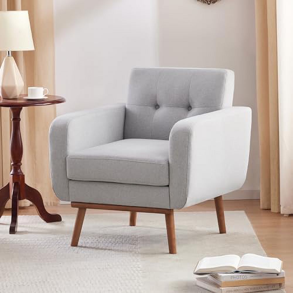 Fabric Accent Chair Button Tufted Upholstered Arm Chair U660297