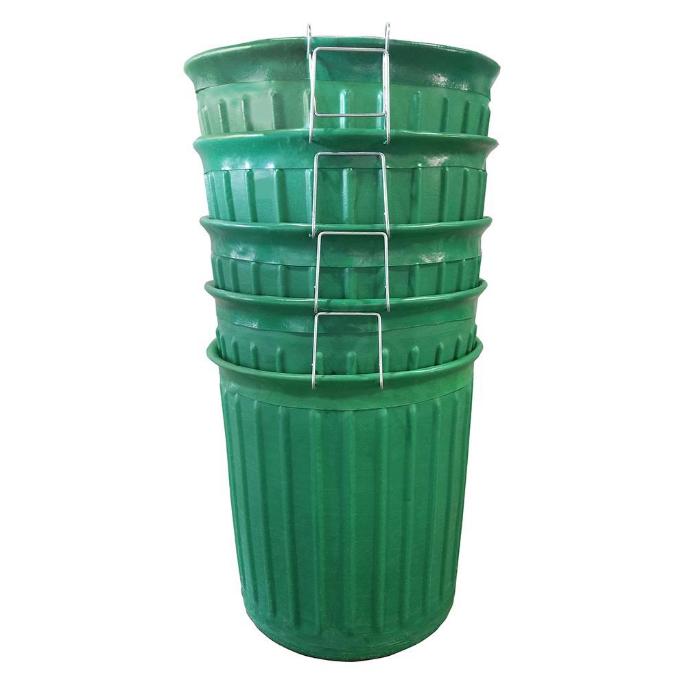 Green Round 60 gal. Trash Can (5-Pack) U8037