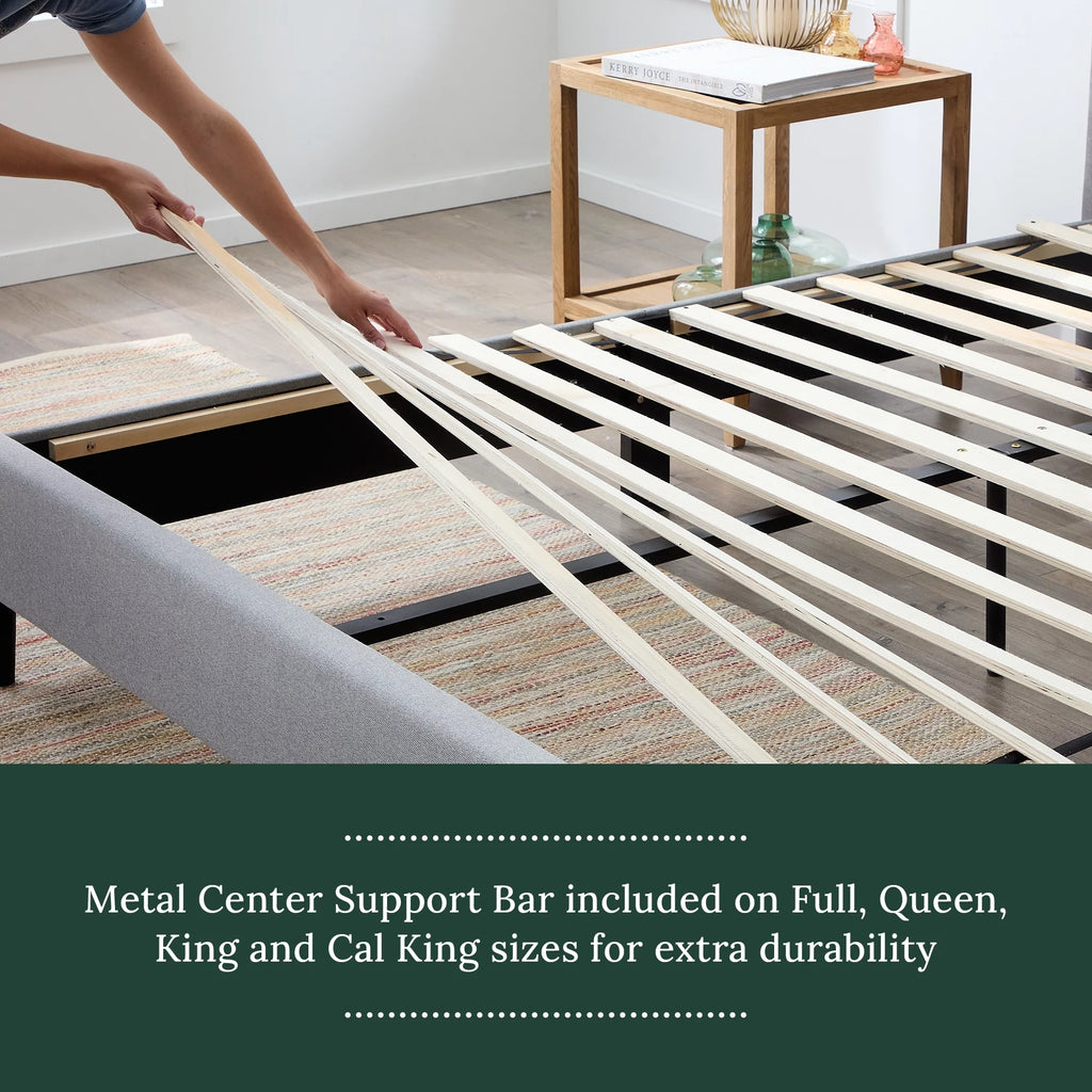 Blue Queen Upholstered Platform Bed Z64602