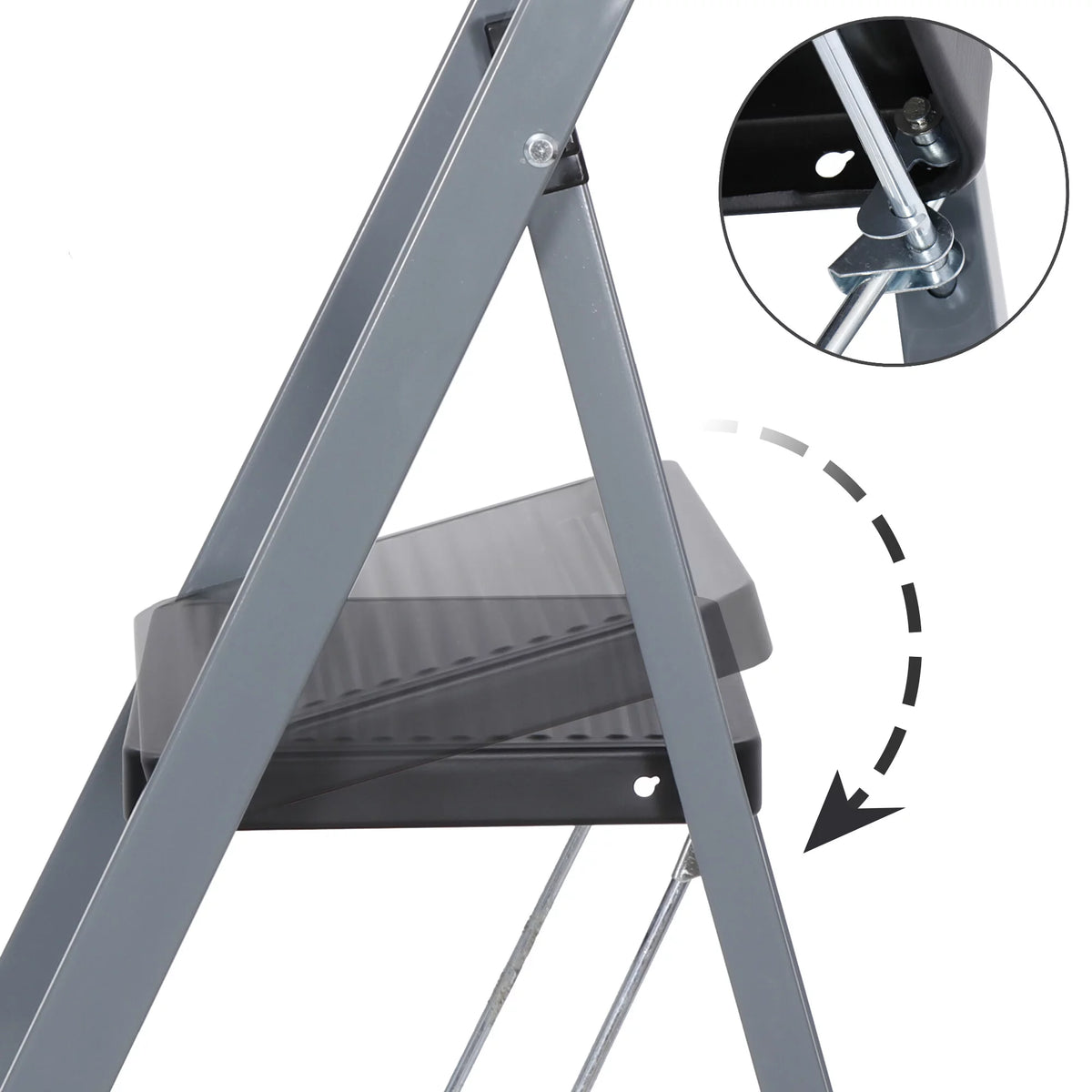 Folding 3-Step Steel Ladder with Handgrip I414