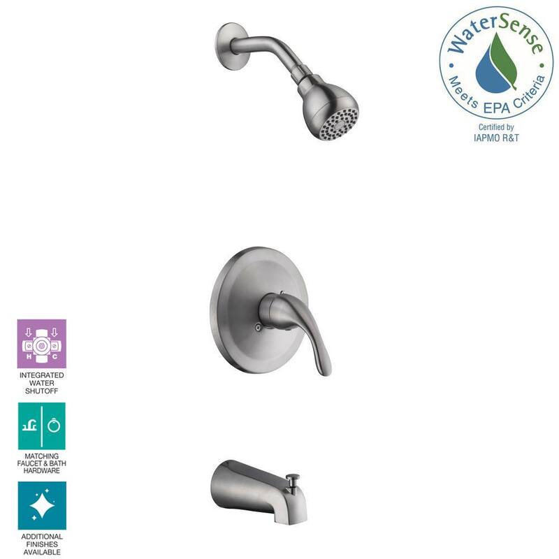 Single Handle Tub and Shower Faucet 1.8 GPM Brushed Nickel K6696