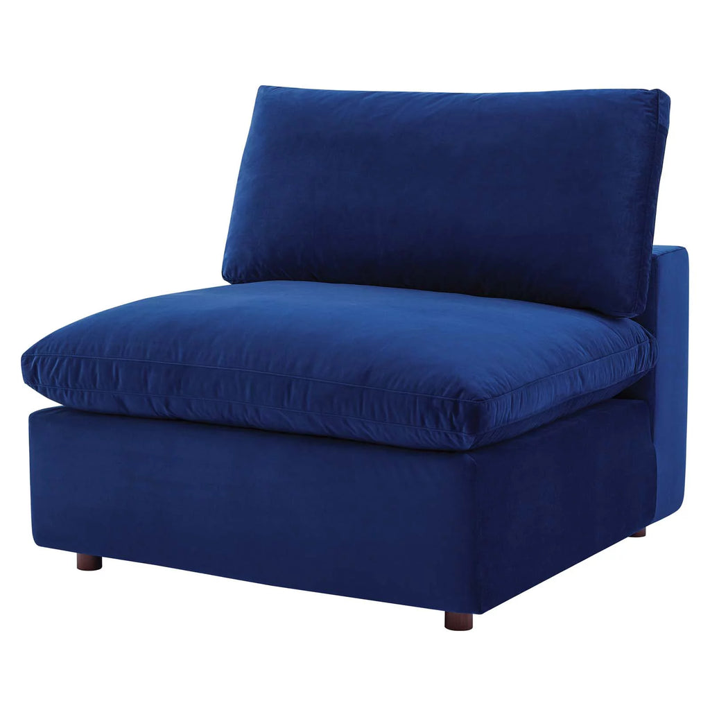 Blue Navy Velvet Sectional Sofa Set F657434