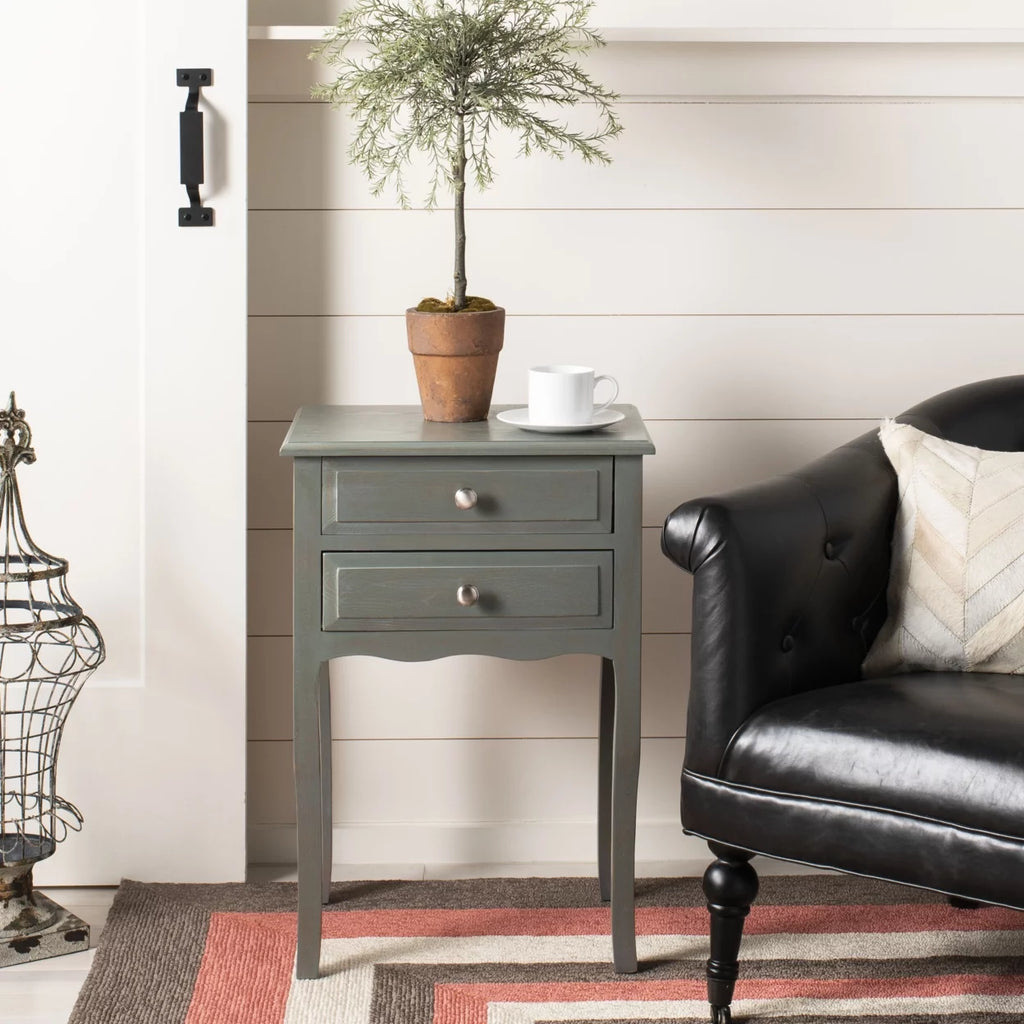 End Table With Storage Drawers Ash Grey S2363