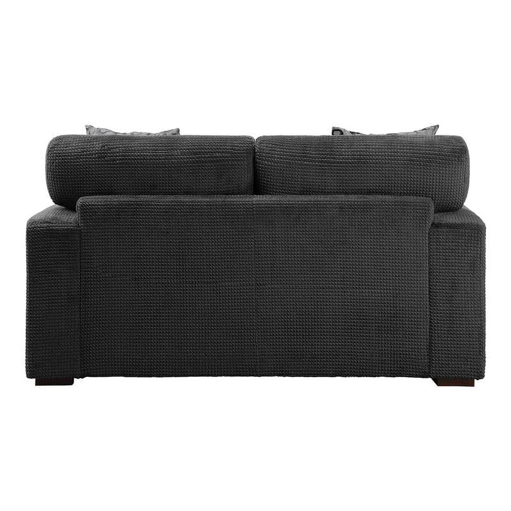 Gray Microfiber Loveseat with 2 Pillows R60331