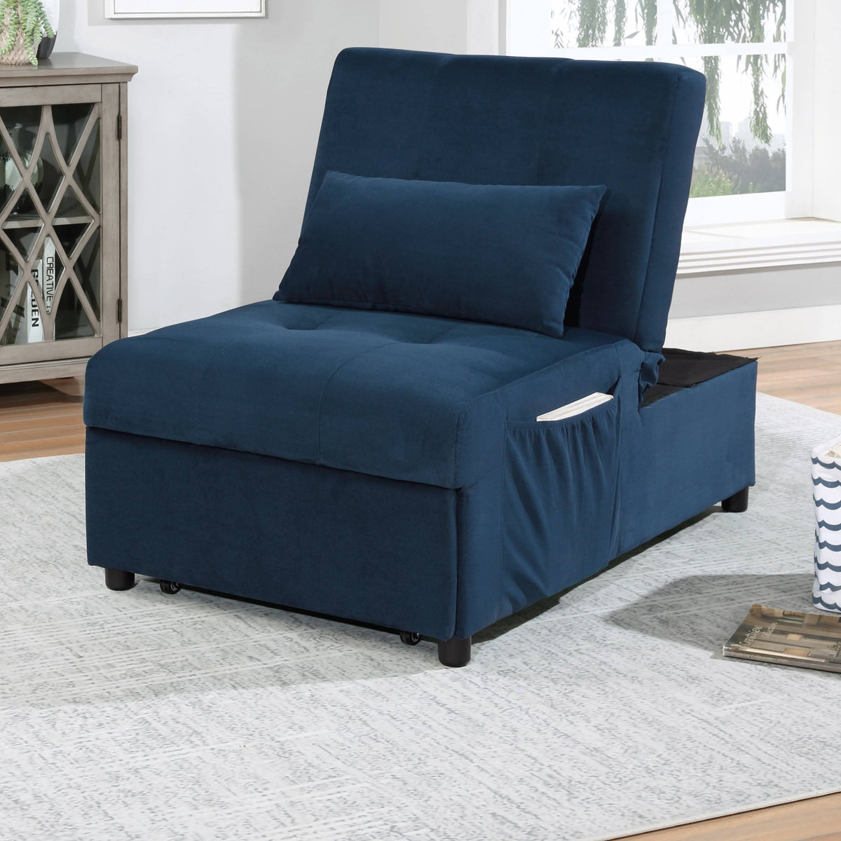 Grey Upholstered Futon Chair G6023
