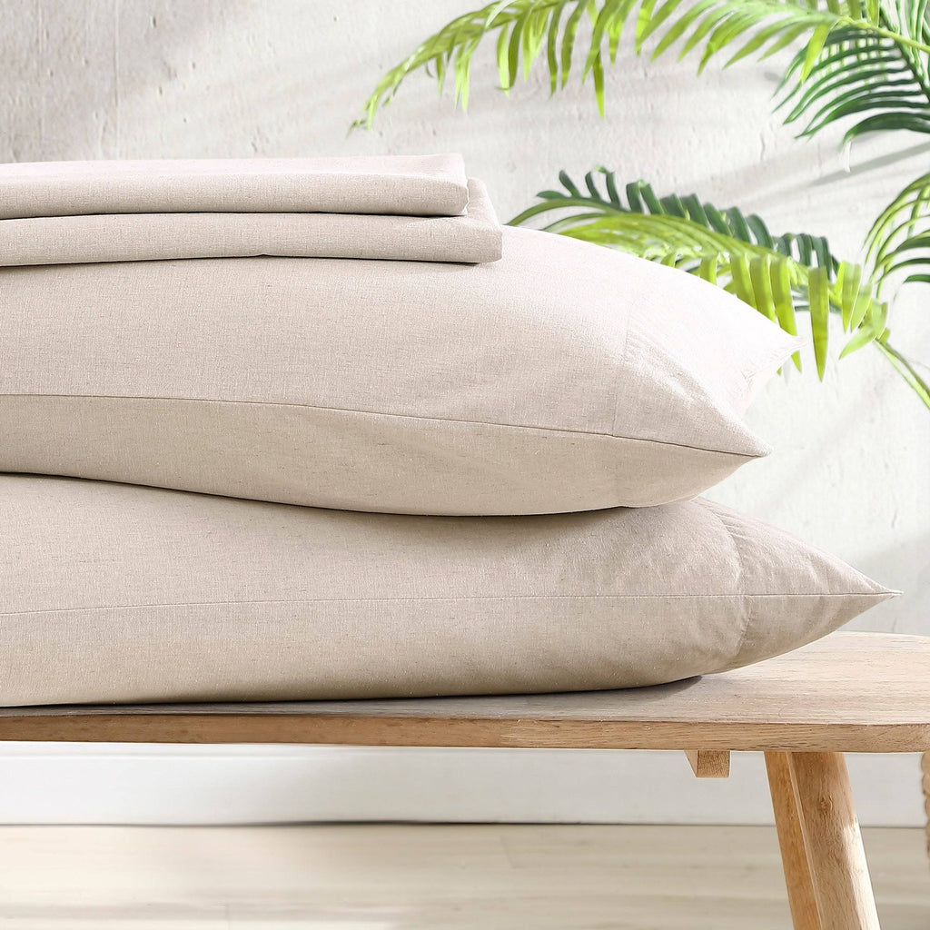 Recycled Fiber Heather Percale Cal King Sheet Set Z94945
