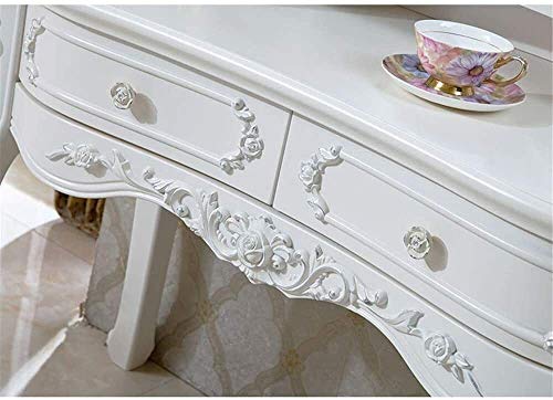 Solid Carved Dressing Vanity Table with Stool O81854