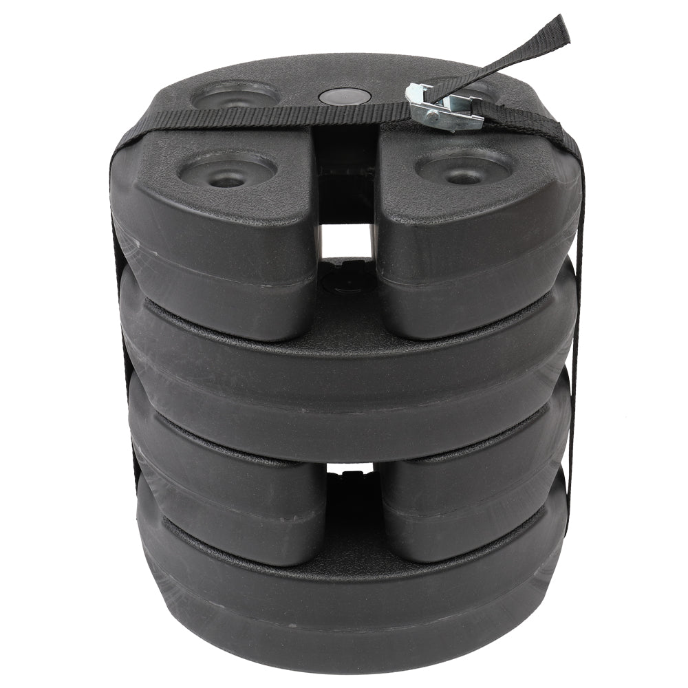 4 Pieces Black Tent Shade Canopy Water Fillable Weight Plates O51420