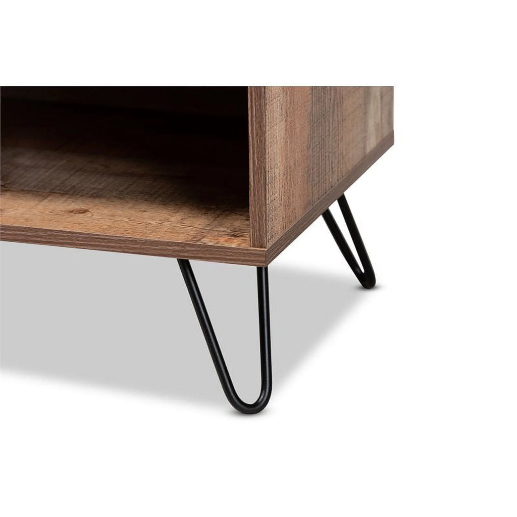 Rustic Oak Wood TV Stand N7253