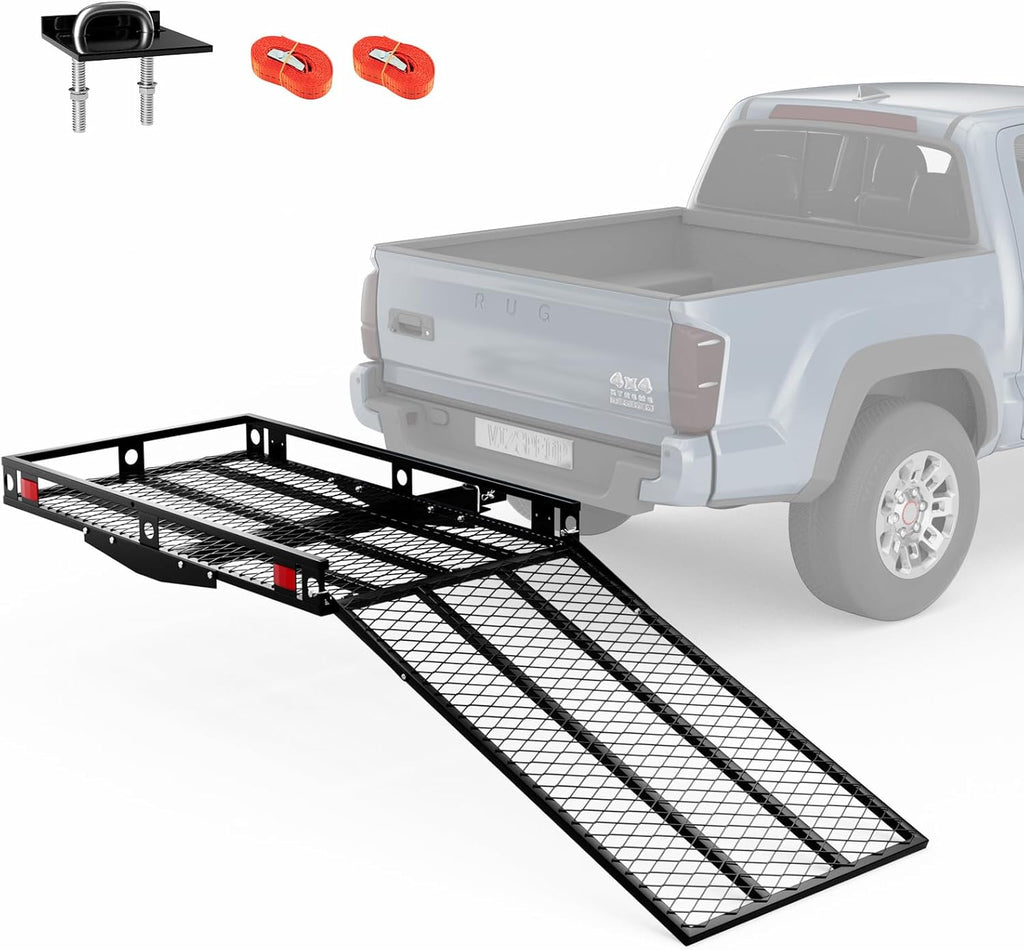 500 LBS Capacity Heavy-Duty Hitch Mount Mobility Scooter Carrier with Foldable Ramp I3603