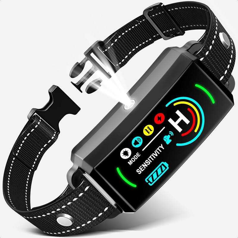 Rechargeable Anti-Bark Collar with Flashing Light, Beep, Vibration A409568