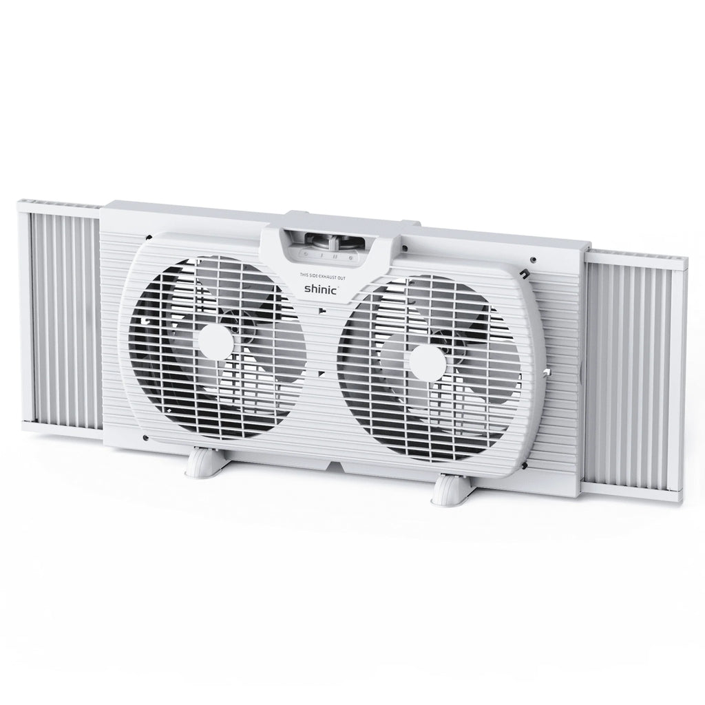 9 3-Speed Twin Window Fan with Bug Screen, White U503597