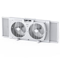 9 3-Speed Twin Window Fan with Bug Screen, White U503597