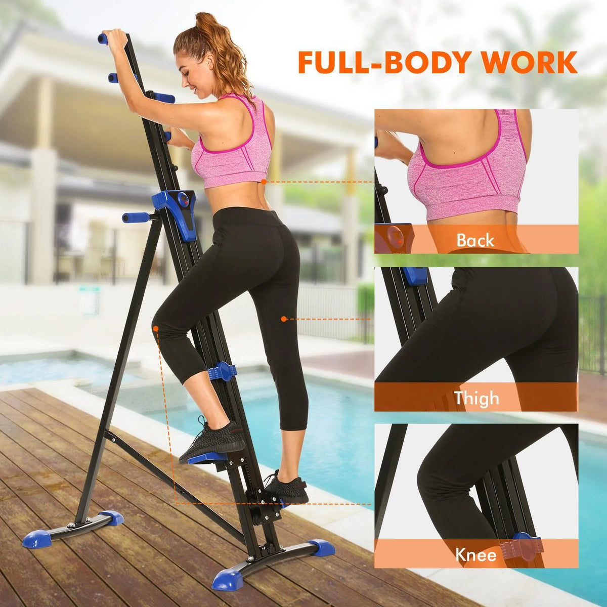 Vertical Climber and Folding Stair Stepper Machine D90249