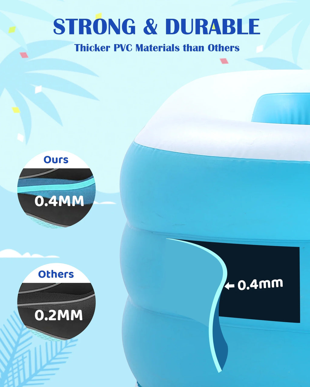 95In Inflatable Square Swimming Pool K832331