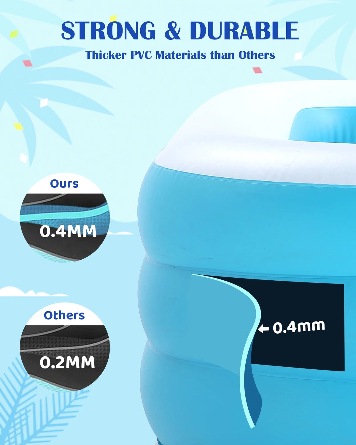 95In Inflatable Square Swimming Pool K832331