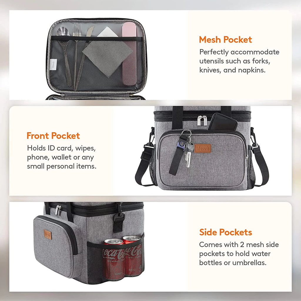 Grey Insulated Lunch Bag 21L X61304