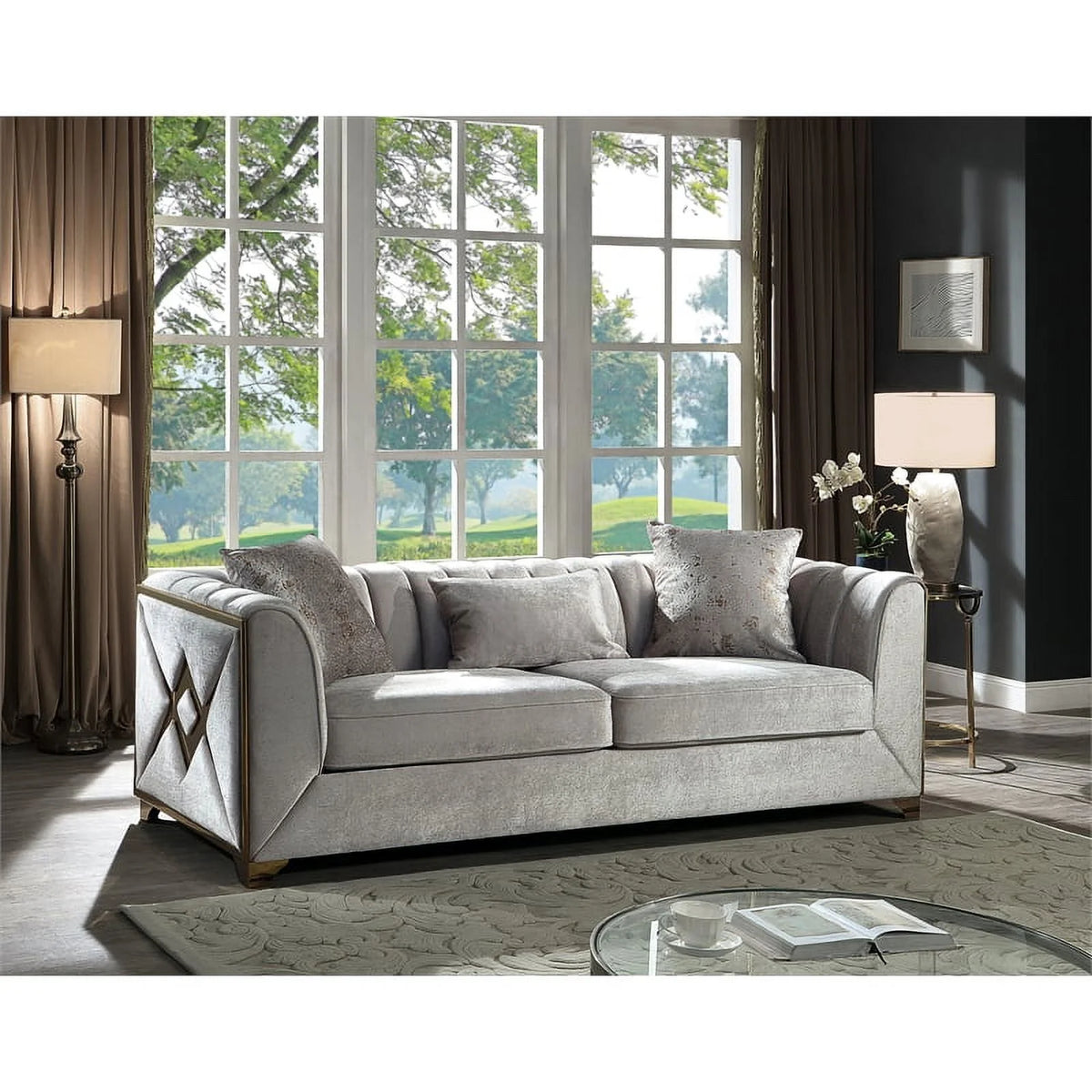 2 PC Wood Living Room Set in Cream G459479