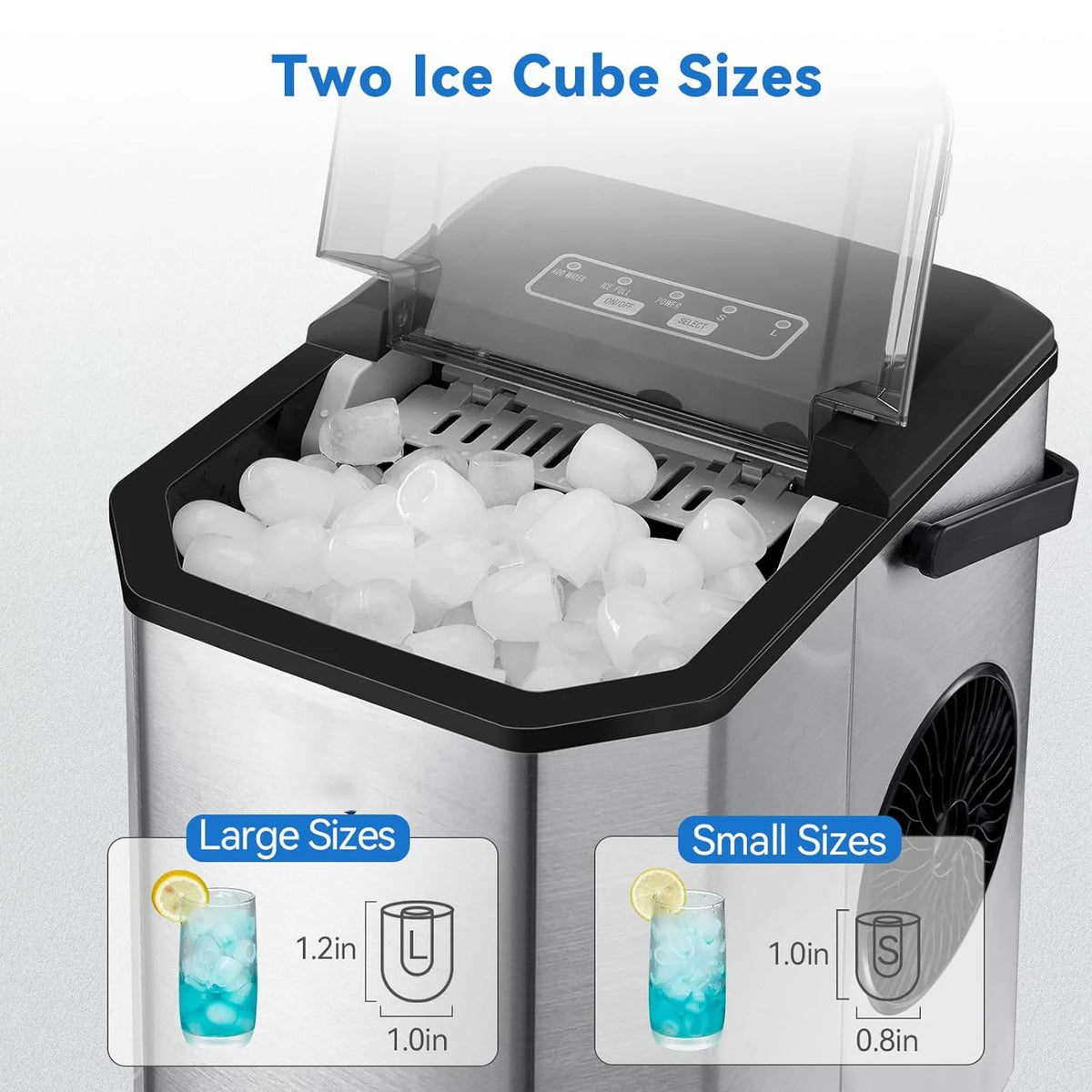 Countertop Ice Maker 26LBs/24H with 2 Size Bullet Ice P443709
