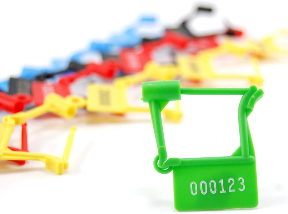 Green Plastic Numbered Self-Locking Security Tags Pack of 100 G748190