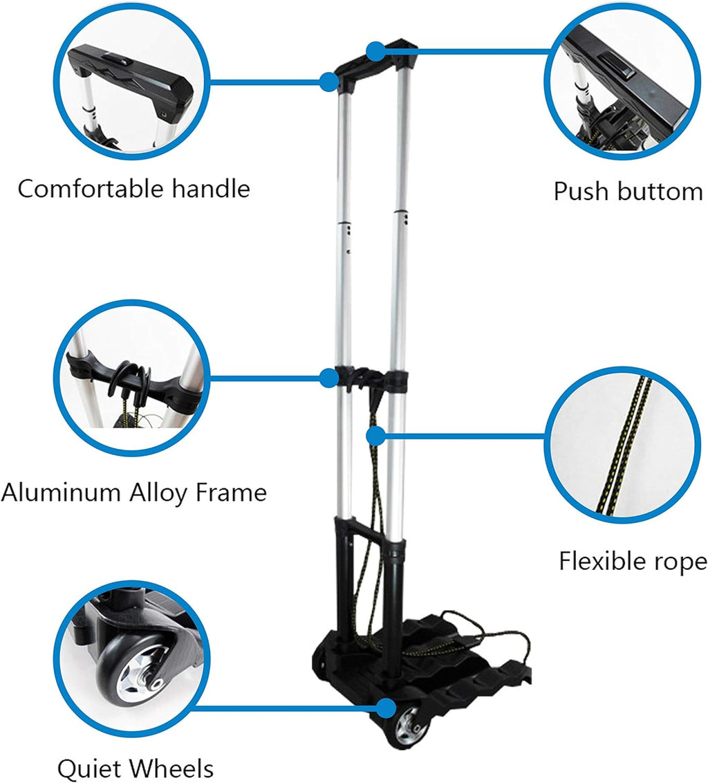 Black Aluminum Folding Luggage Cart D50514