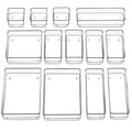 13-Piece Clear Drawer Organizer with Non-Slip Silicone Pads B40384