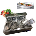 8 Pot Stainless Steel Buffet Food Warmer with Glass Shield Q20964