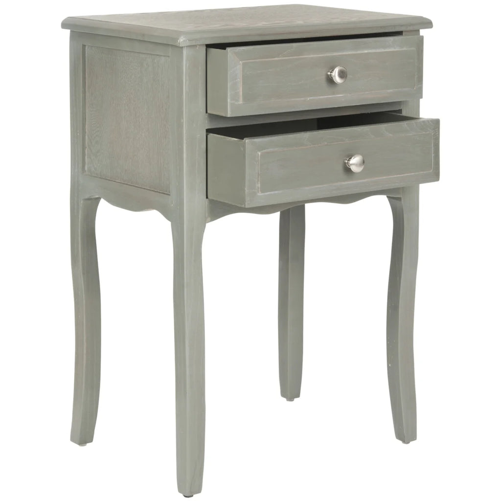 End Table With Storage Drawers Ash Grey S2363