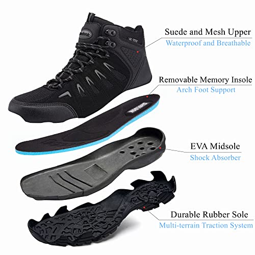 Men's Waterproof Non-Slip Lightweight Mid Top Hiking Boots I804