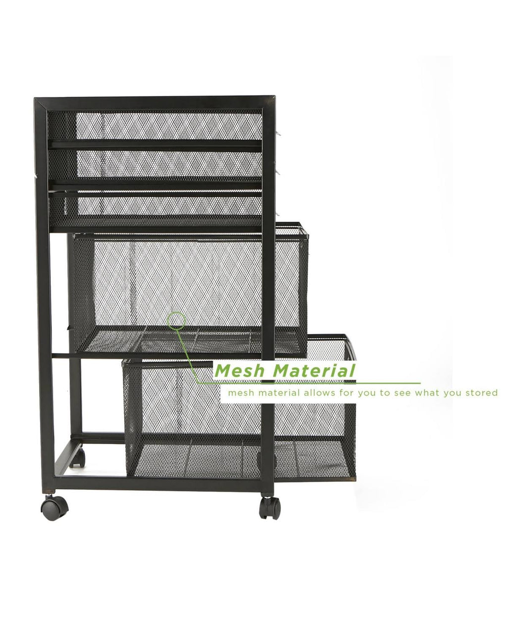 5-Tiered Drawer Storage Cart Black Z5783