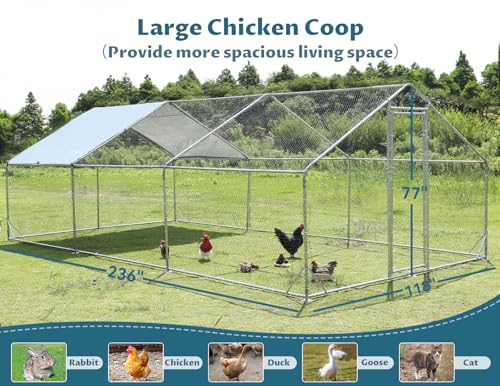 Metal Chicken Coop with Anti-Rust Steel & Waterproof Cover Z56193