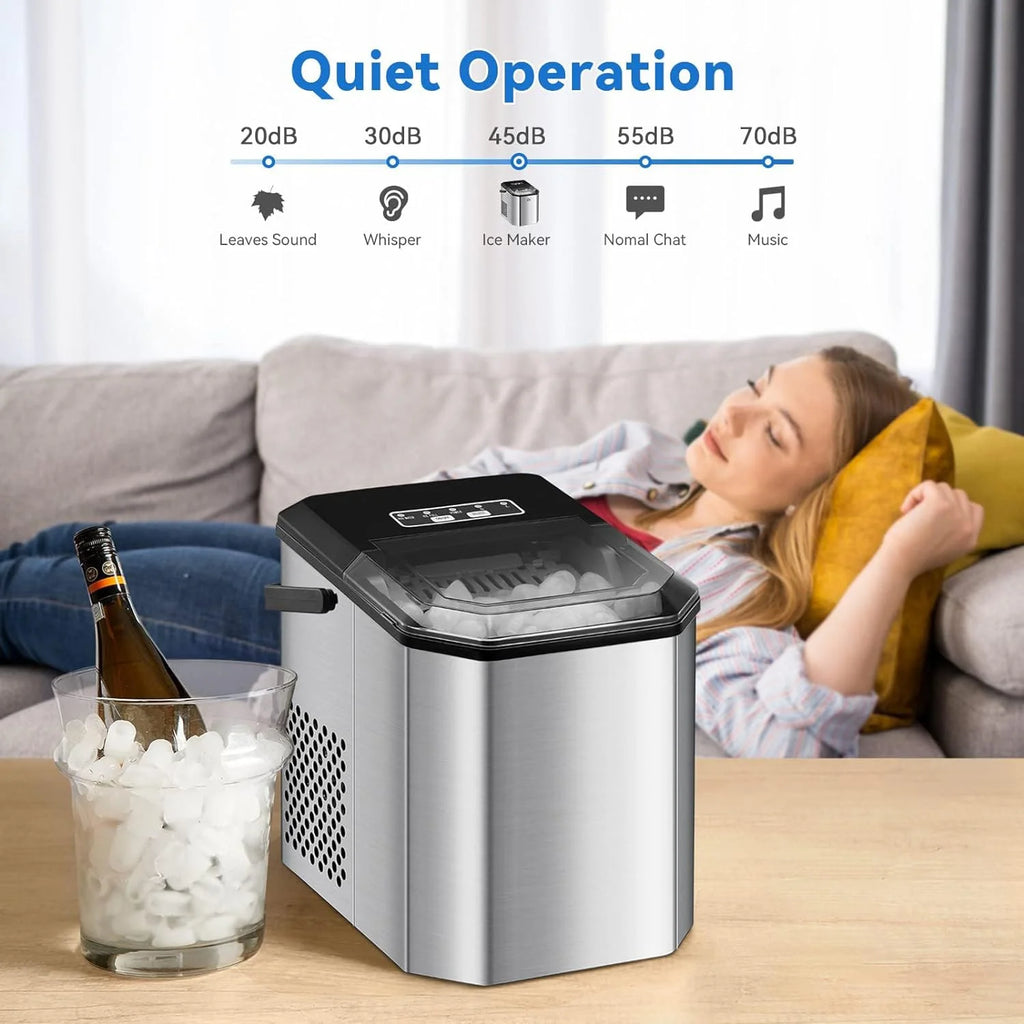 Countertop Ice Maker 26LBs/24H with 2 Size Bullet Ice P443709