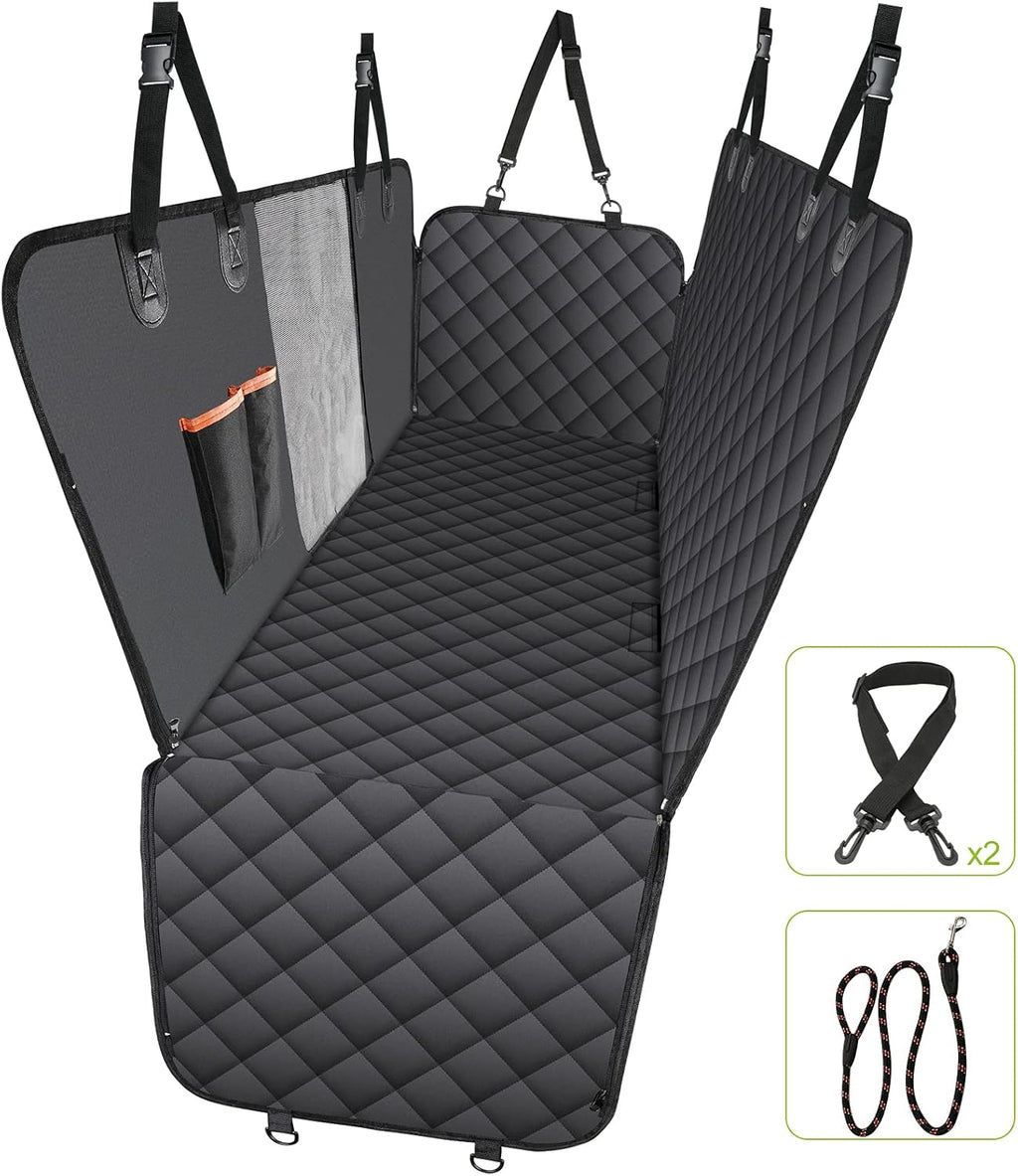 Waterproof Nonslip Dog Seat Cover with 2 Seat Belts and a Pocket W655