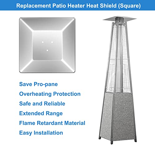 4 Sided Aluminum Patio Heater Reflector Shield (Square), 18.5" x 18.5" Q442