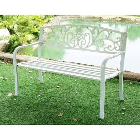 White Iron Garden Bench I489