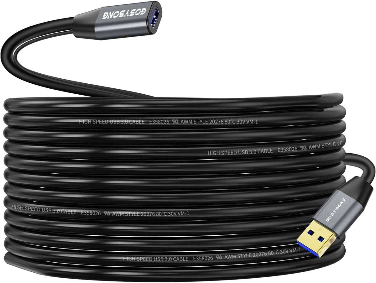USB 2.0 Type A Male to A Female Active Repeater Extension Cable 65ft S733836