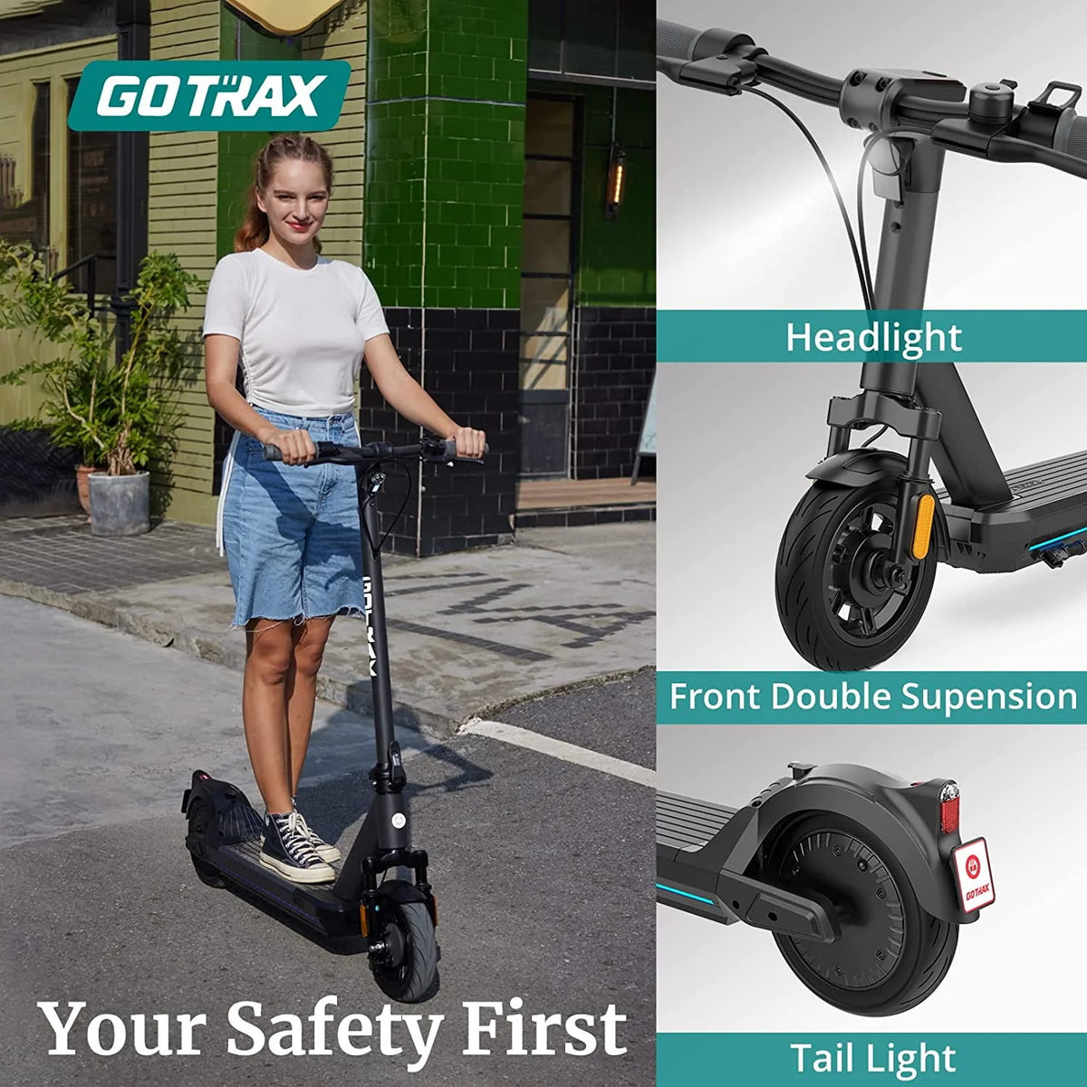 500W Electric Scooter with 10 Air-Filled Tires P5379