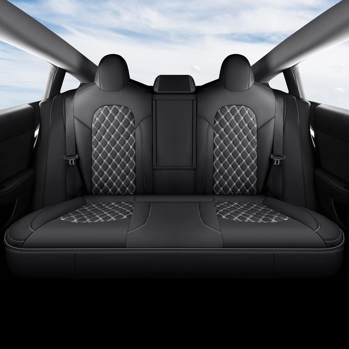Pu Leather Car Seat Covers Full Set Black I657