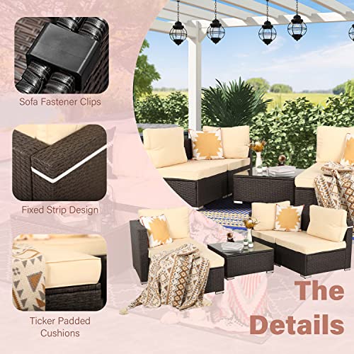Oversize 5 Piece Wicker Patio Furniture Set Z7655