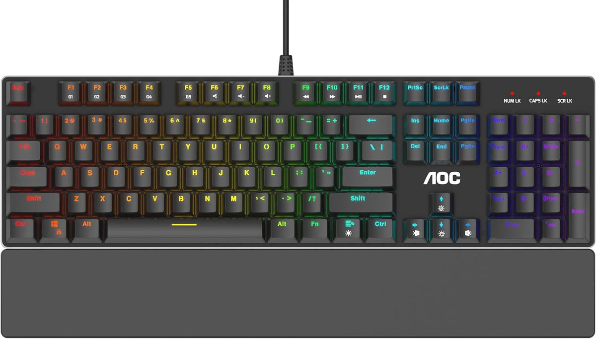 Tournament-Grade RGB Gaming Mechanical Keyboard with Cherry MX Blue Switches O79539