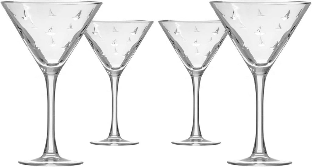 Set Of 4 Stemmed 10 Ounce Martini Glasses F898