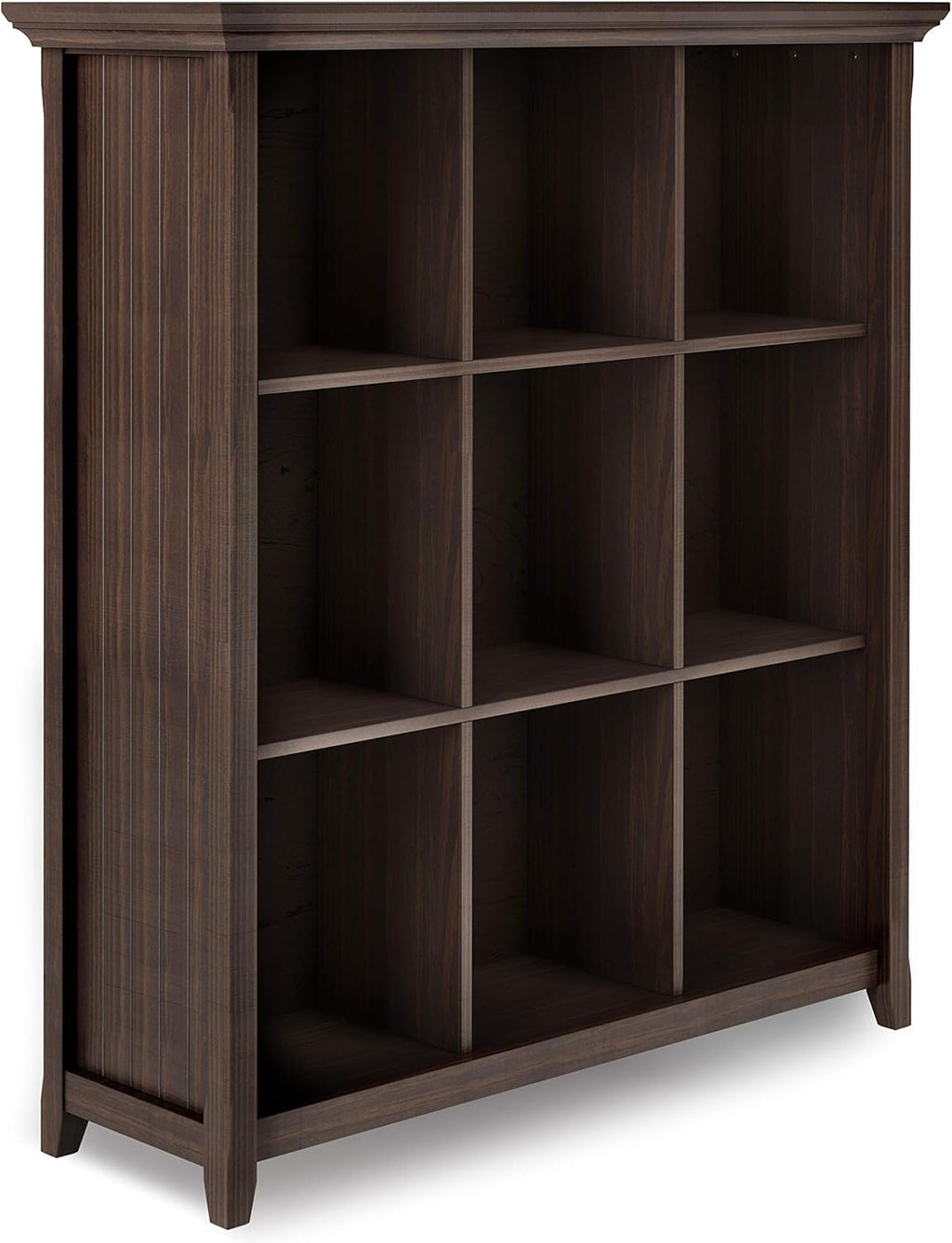 Black Solid Wood 9 Cube Bookcase with 9 Shelves L7853