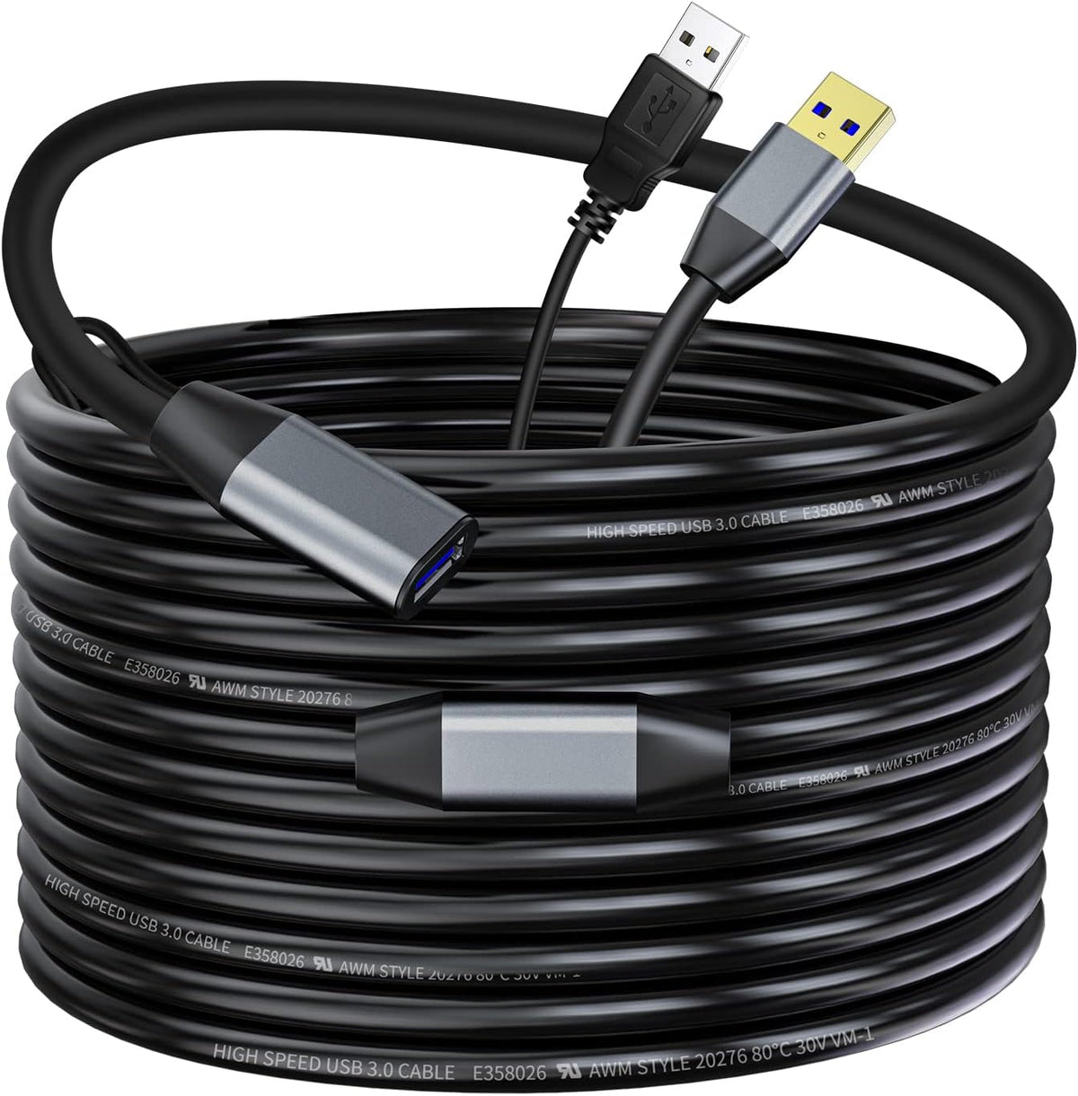 USB 2.0 Type A Male to A Female Active Repeater Extension Cable 65ft S733836