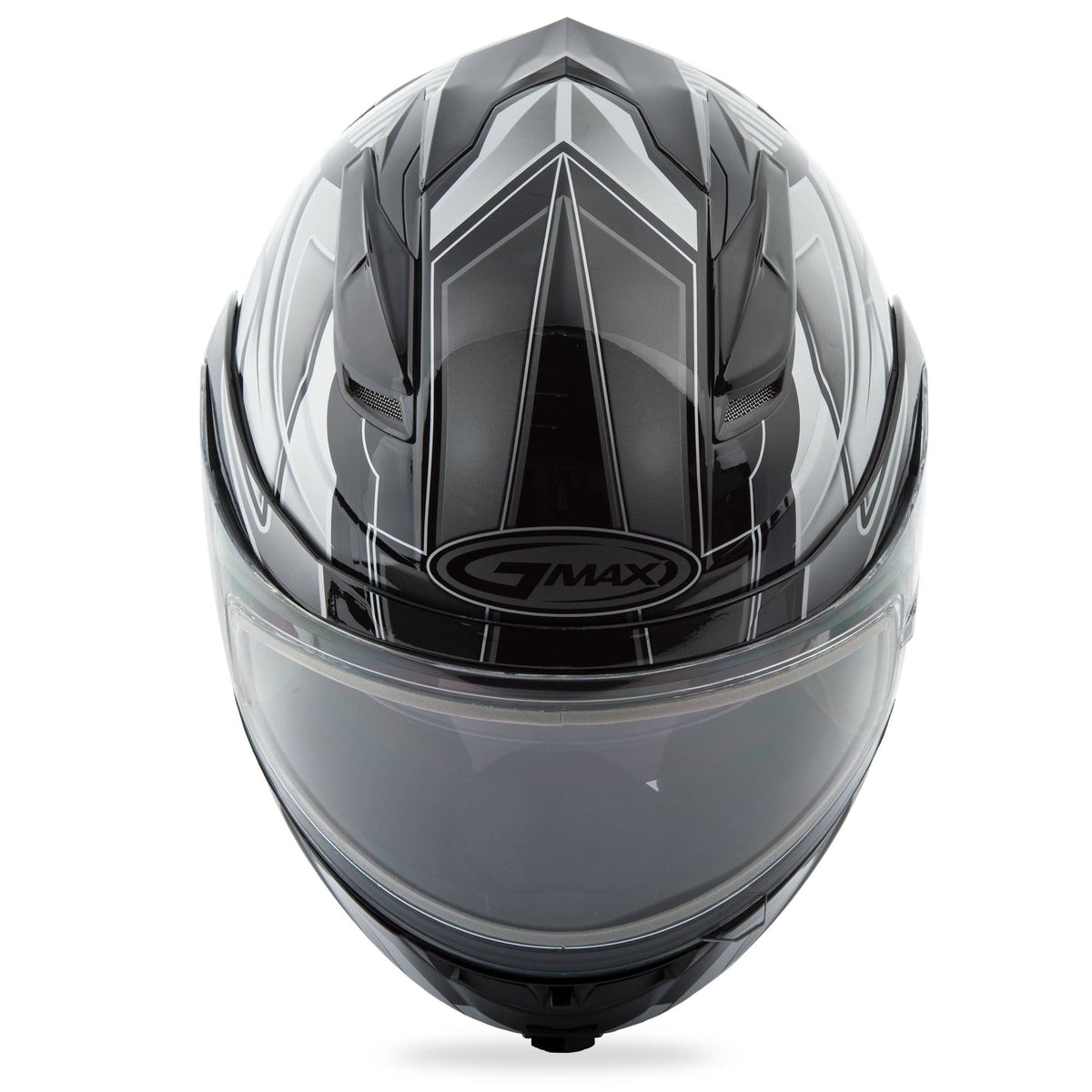 Matte Black White Modular Snow Helmet V825