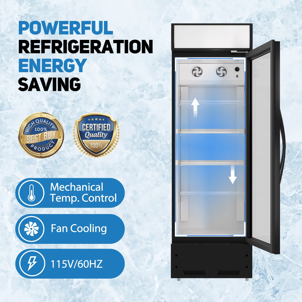 24" Commercial Glass Door Beverage Refrigerator with Adjustable Shelves L49678