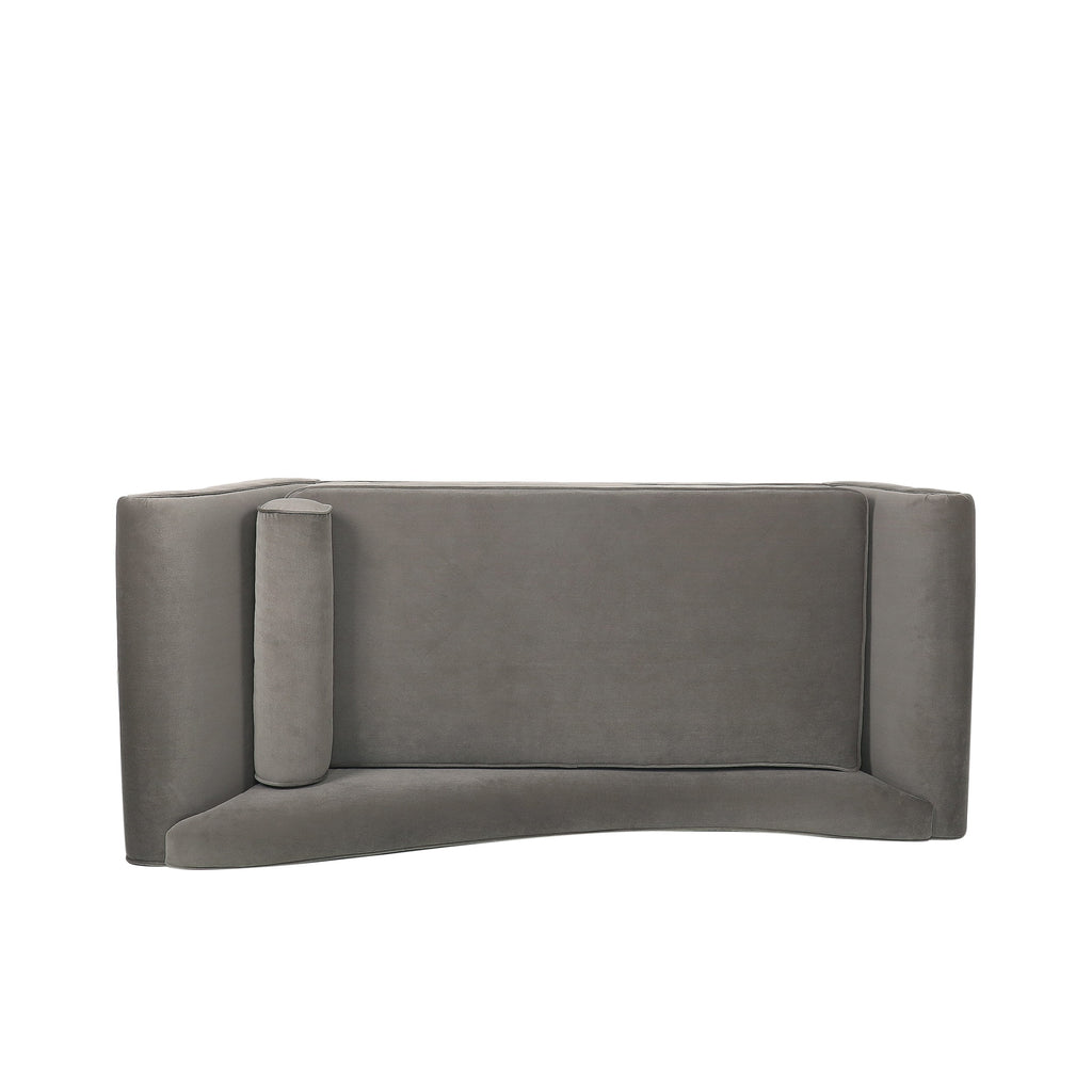 Dark Brown Taupe Upholstered Chaise Lounge F581