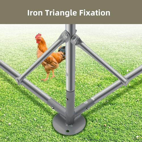 Large Walk-in Metal Chicken Coop with Waterproof Cover B45992