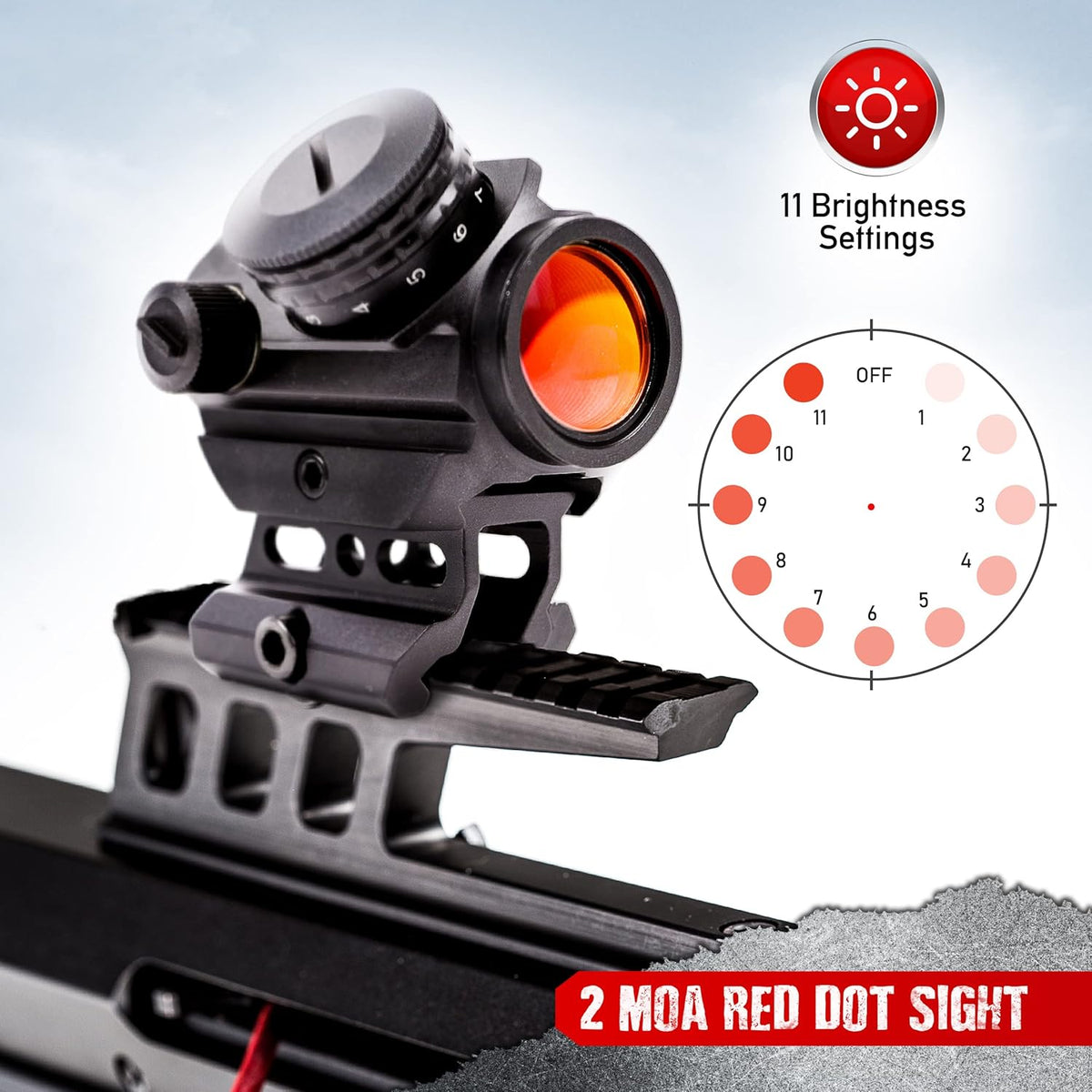 Red Dot Sight with 45 Degree Offset Mount and 1 Inch Riser Mount A33027