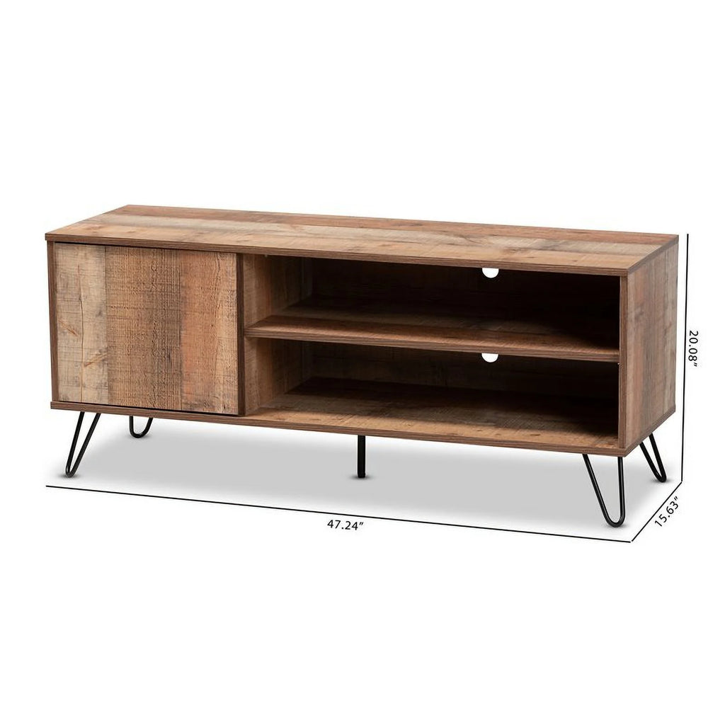 Rustic Oak Wood TV Stand N7253